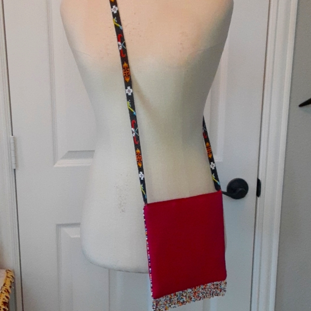 Silk Purse with Beaded Strap/Fringe